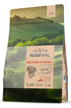 RAWIVAL Gifts of Fields & Branches ягнёнок с перепелом для собак средних и крупных пород